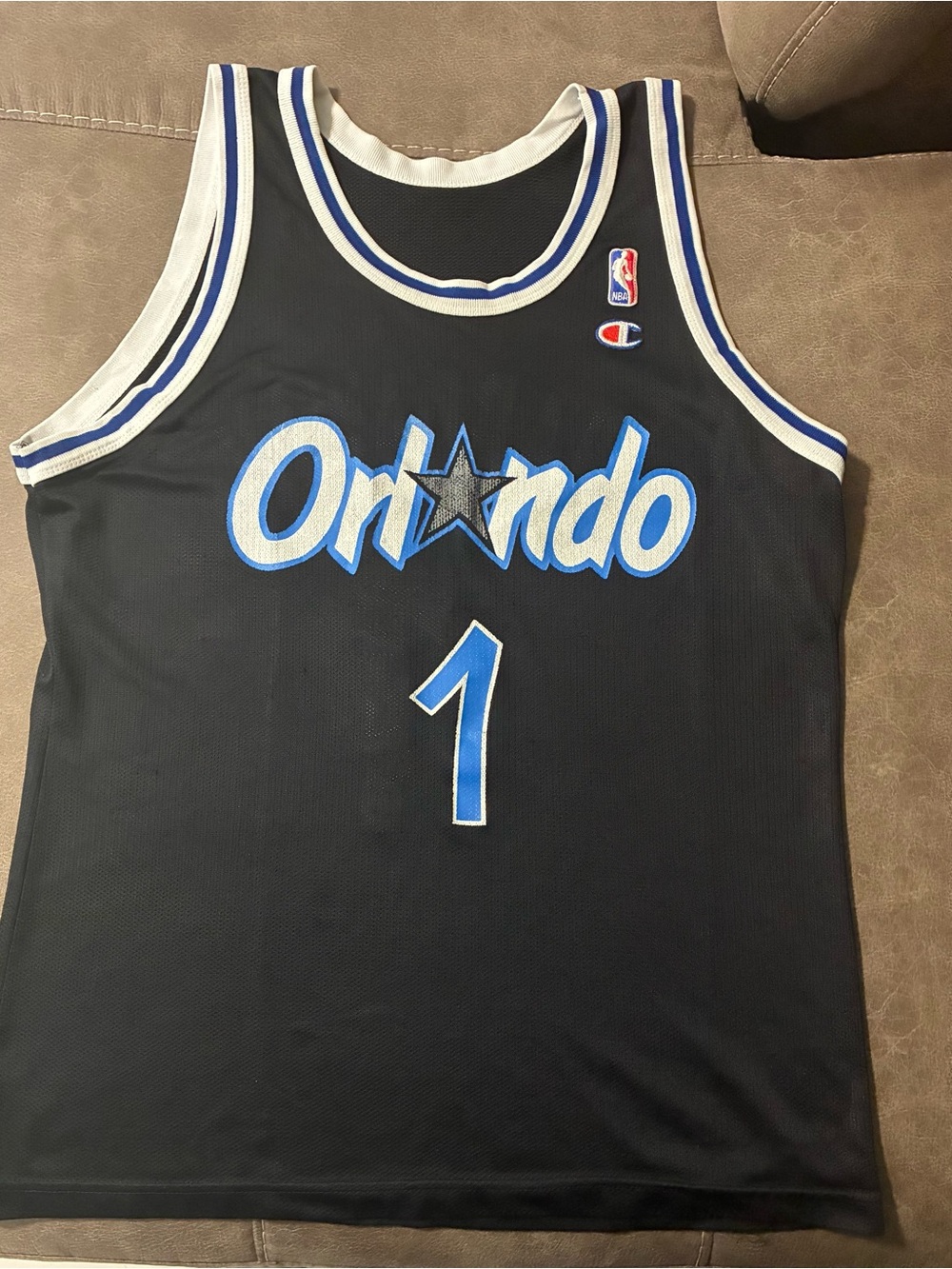Vintage 90s Champion NBA Orlando Magic Penny Hardaway #1 Sz M Jersey